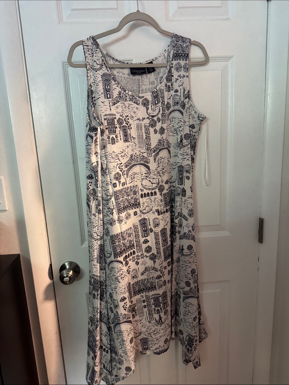 City Studio Black & White Printed Maxi Dress